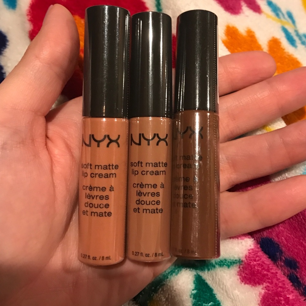 NYX matte lip gloss. Selling in sets of 3