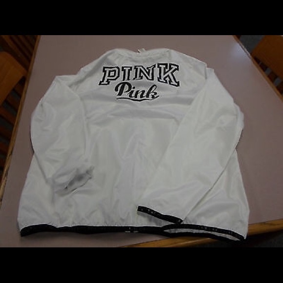 White ' Pink ' jacket with Rainbow Zip - Picture 3 of 3