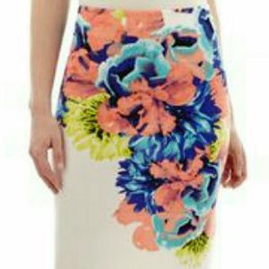 NWT...Multi-colored floral pencil skirt