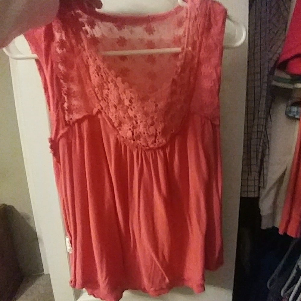 Blouse size XS lace top with soft bottom