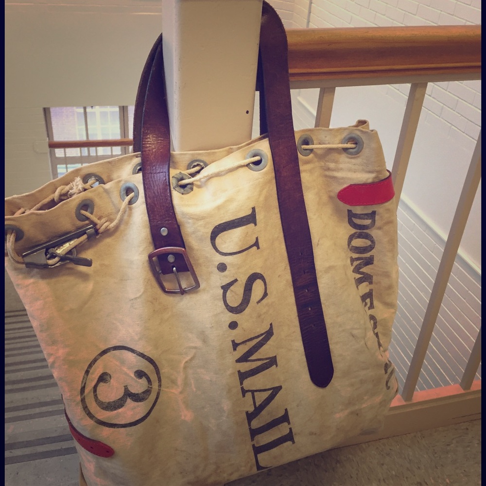Upcycled tote made from vintage USPS Mailbag 1957