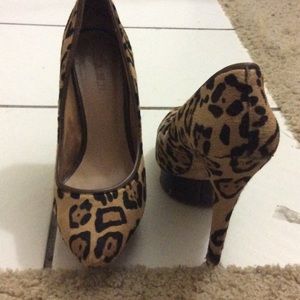 L.A.M.B leopard print heels