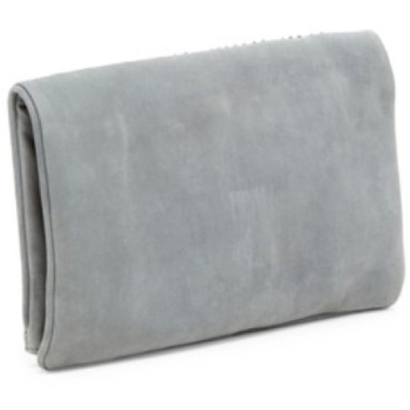 Gray Leather CLUTCH Alice + Olivia Rhinestone - Picture 4 of 8