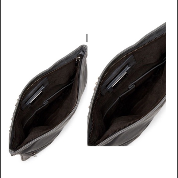 Gray Leather CLUTCH Alice + Olivia Rhinestone - Picture 5 of 8