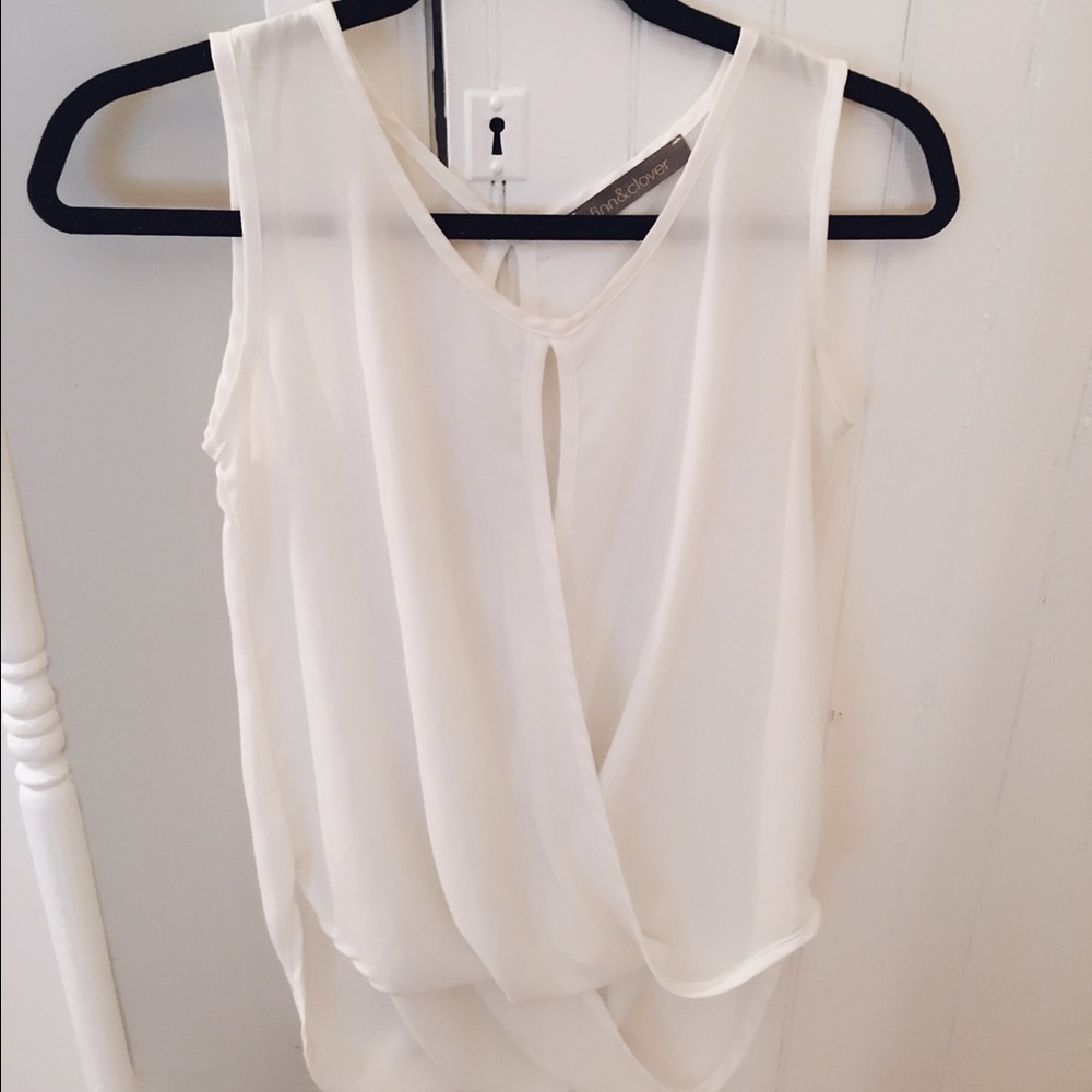 White blouse with open front and back
