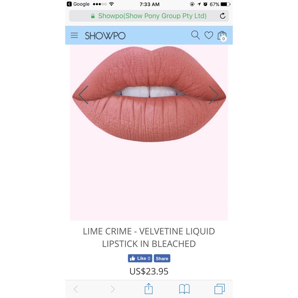 Velvetine Lime Creme Liquid Lipstick 💄