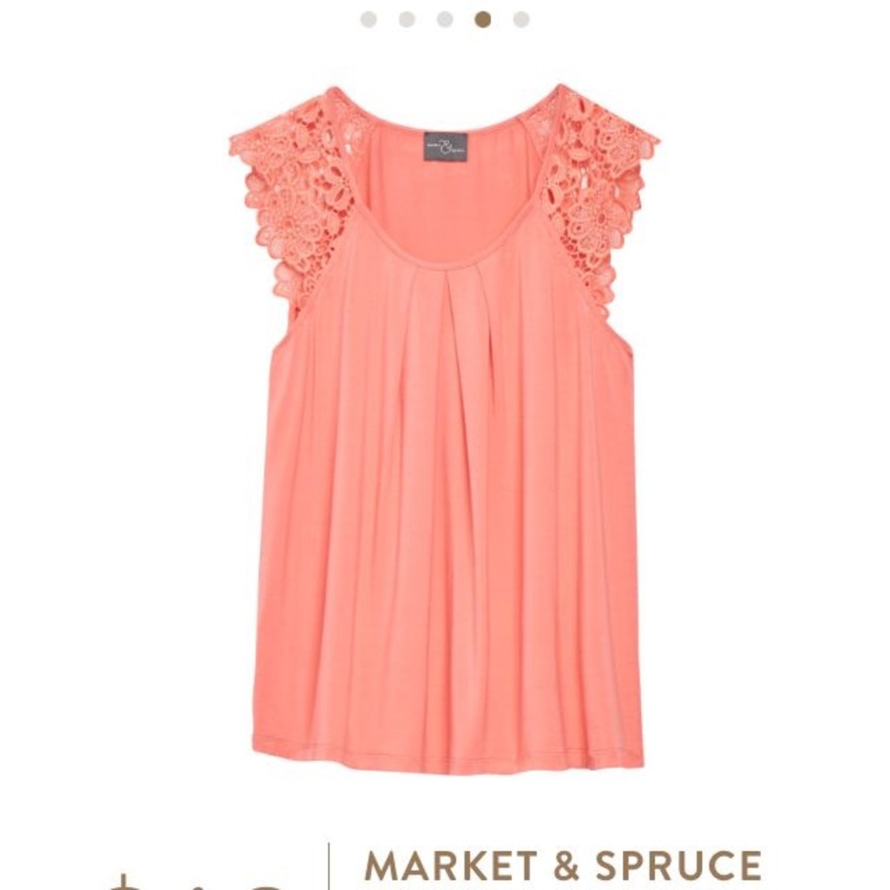 Market & Spruce Diler Crochet Sleeve Knit Top