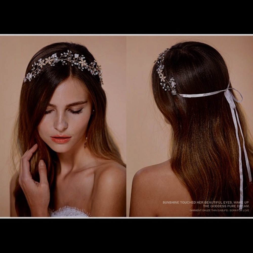 Bridal crystal pearl wedding hair accessory