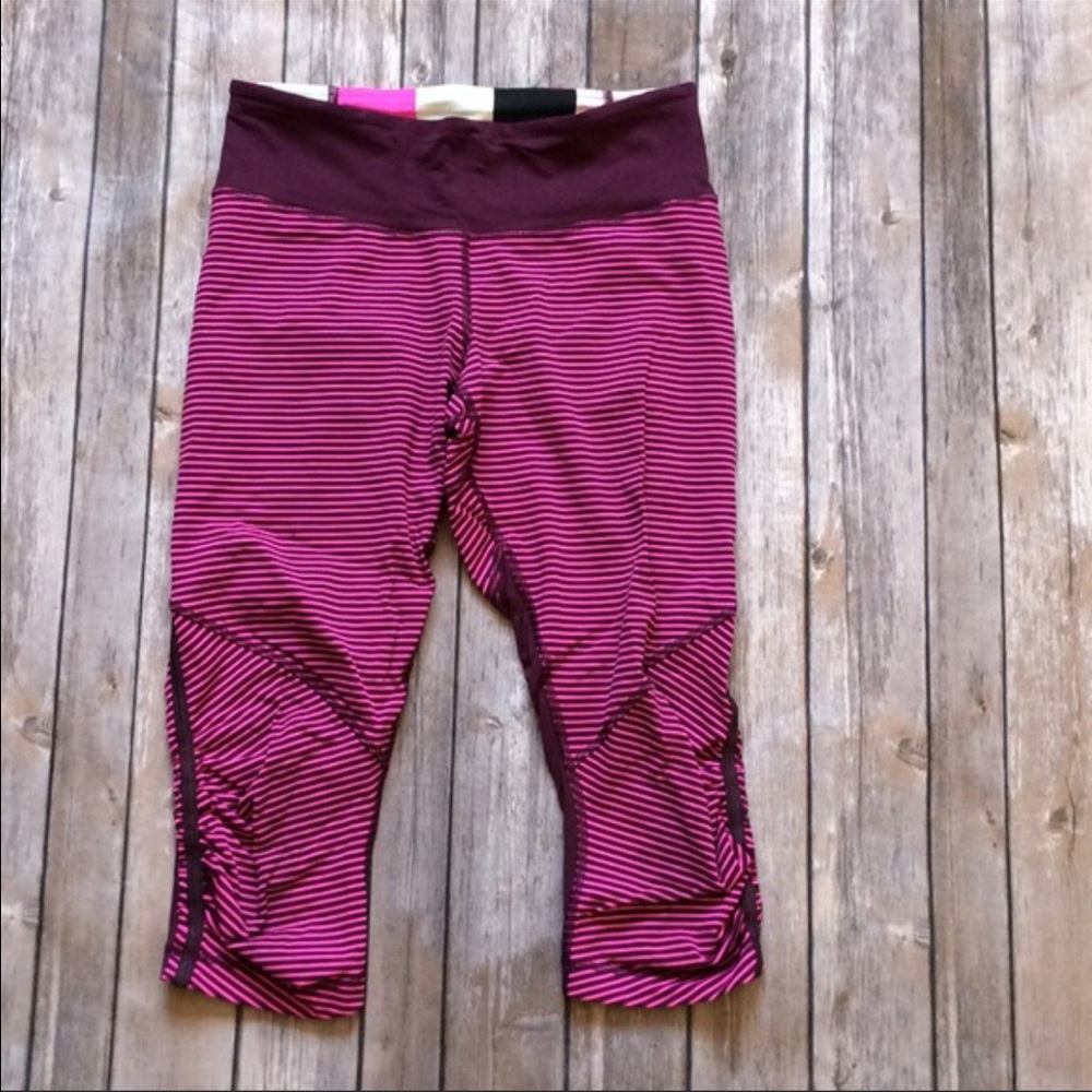 Lululemon Pink Striped Crop