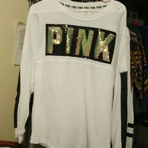 A pink long sleeve shirt