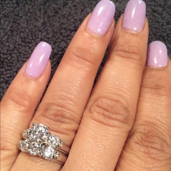 Jewelry - 💍 2 pc Sterling Silver 1 1/2 Carat CZ Ring Set