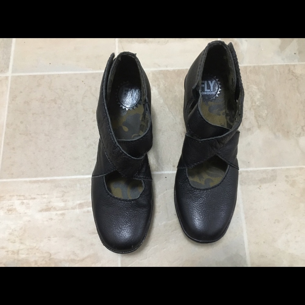Fly London leather platform shoes