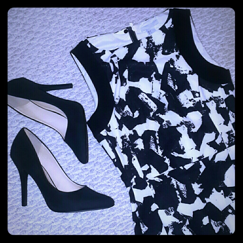 H&M black and white dress