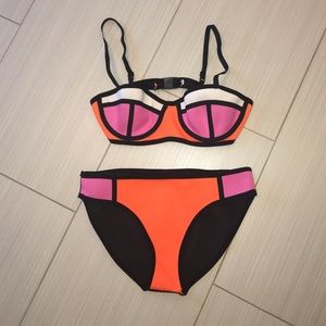Colorblock Bikini Set