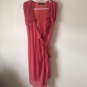 Pink Silk All Saints Wrap Dress