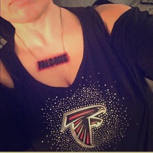 ATLANTA FALCONS Cold shoulder blouse with BLING! ATLANTA FALCONS Cold shoulder blouse with BLING!