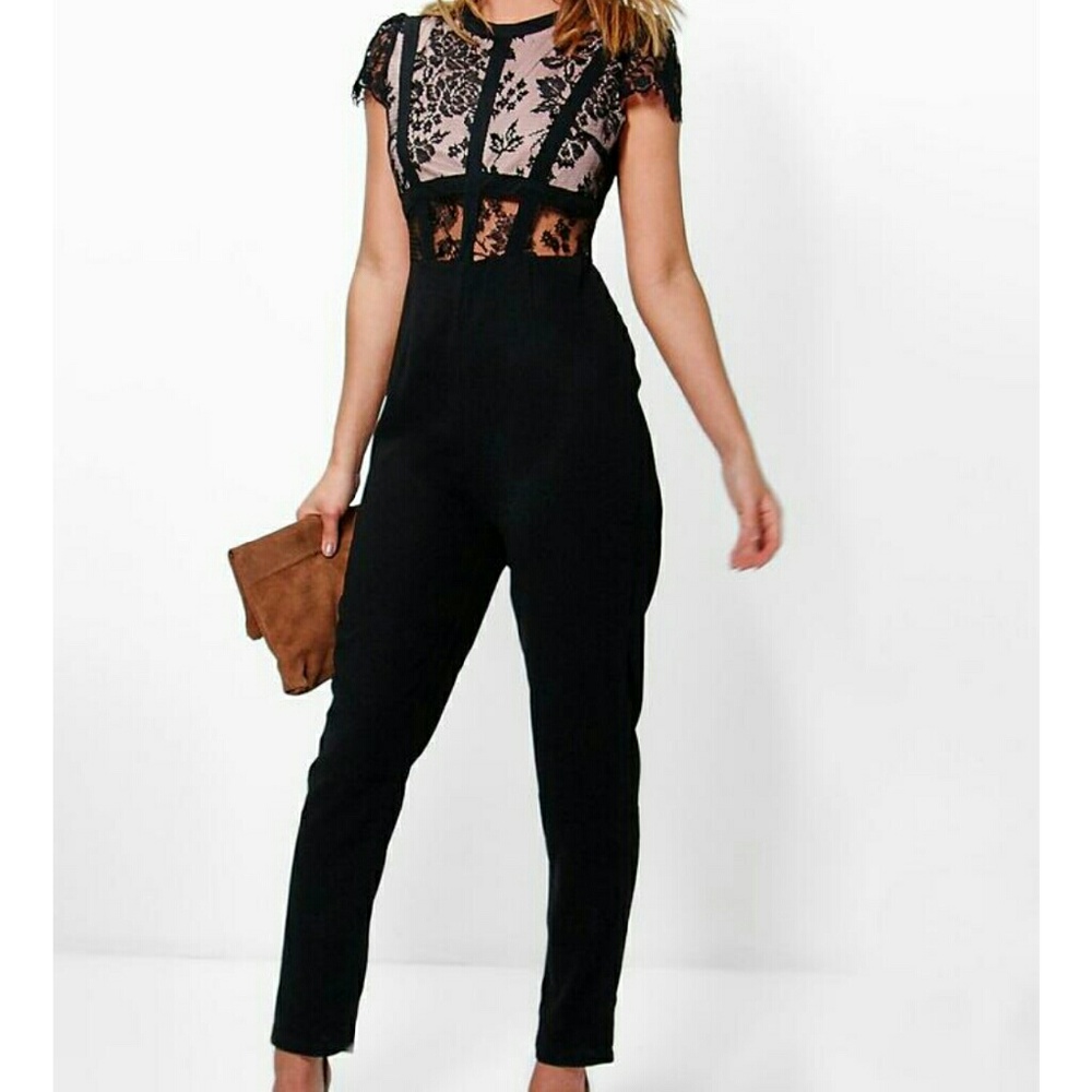BOohoo collar jumpsuit