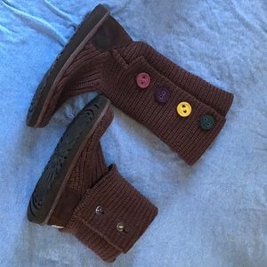 UGG Cardy 3 Way Boots Brown Textile Sheepskin