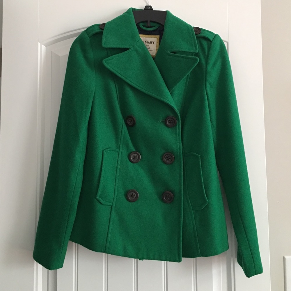 Emerald green pea coat