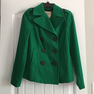 Emerald green pea coat