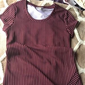 Maroon Striped Dress