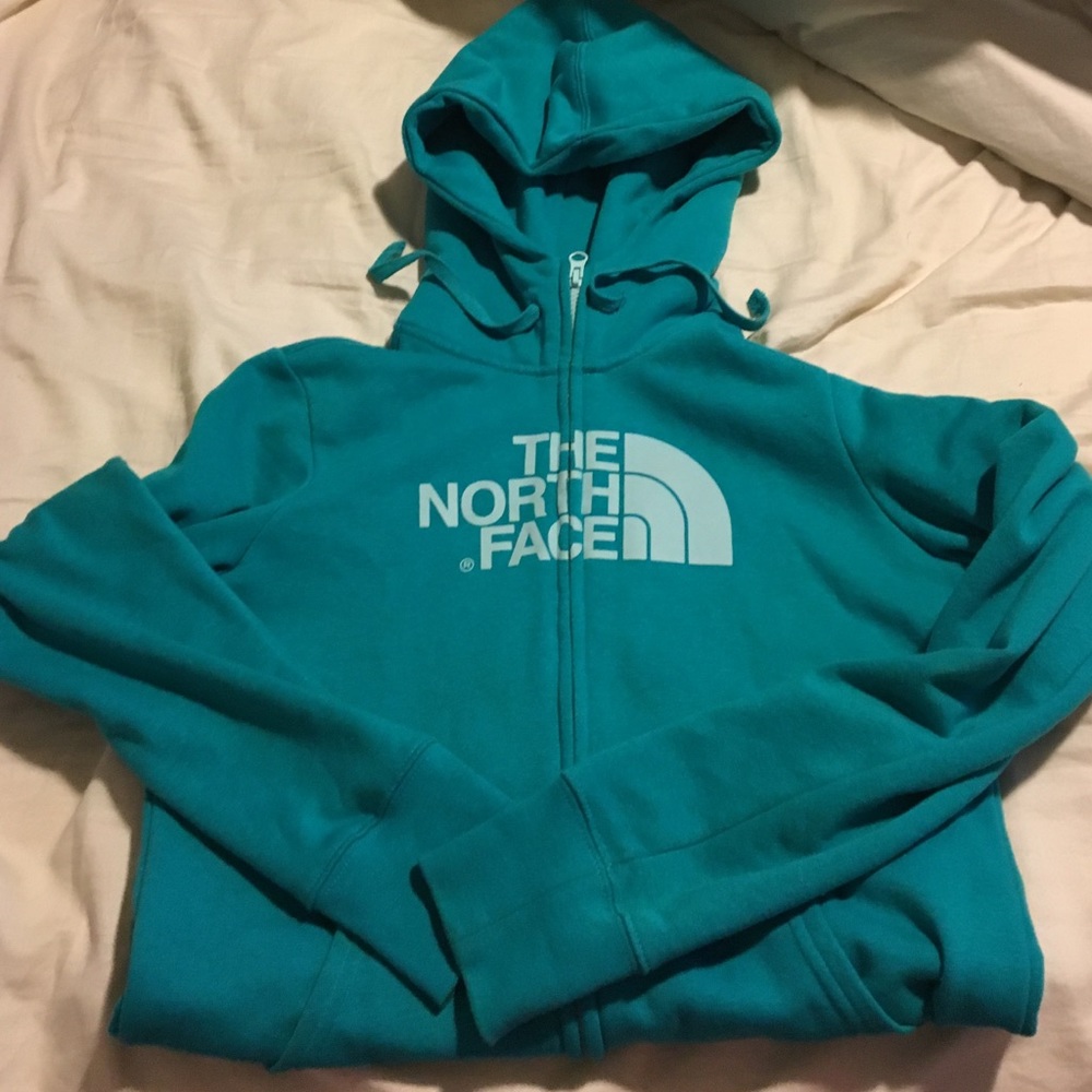The North Face teal jacket