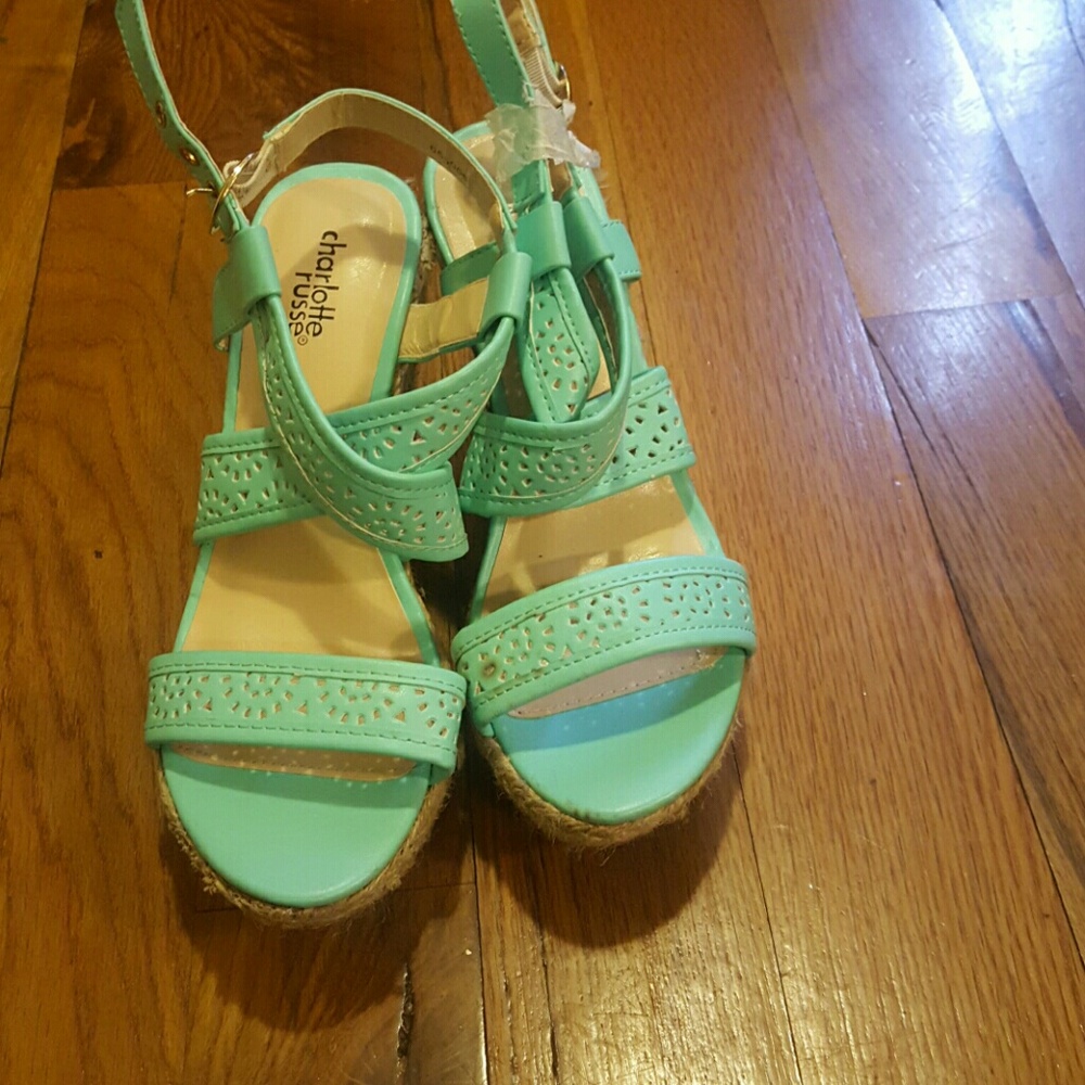 Bright light blue charlotte russe wedges