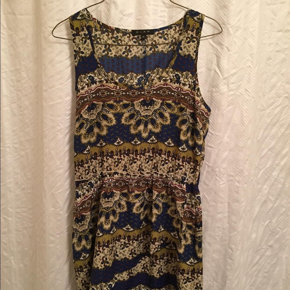 Print dress with ruffle detail