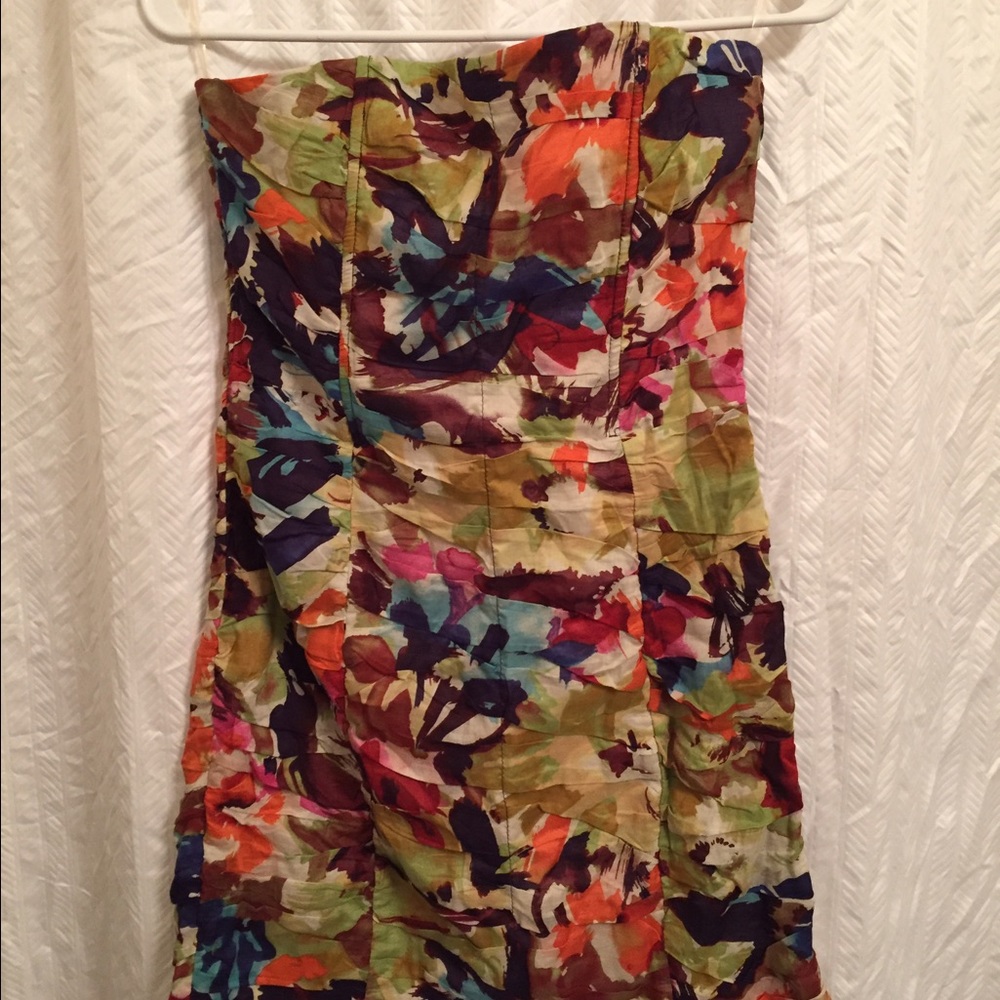 Strapless print dress