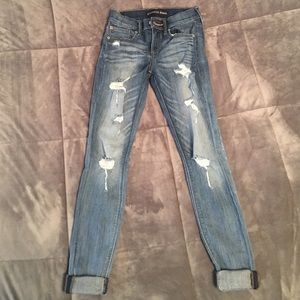 NWOT EXPRESS FADED DESTROYED JEAN LEGGING