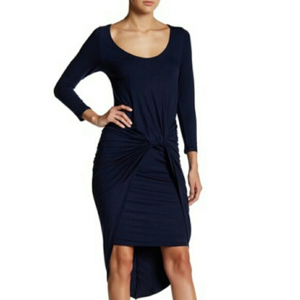 Flirty High Low Dress in Navy
