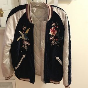 Free People floral embroidered bomber