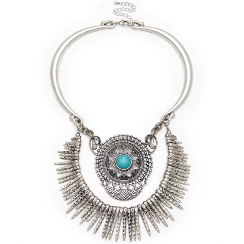 Sole Society TURQUOISE DAGGER STATEMENT NECKLACE