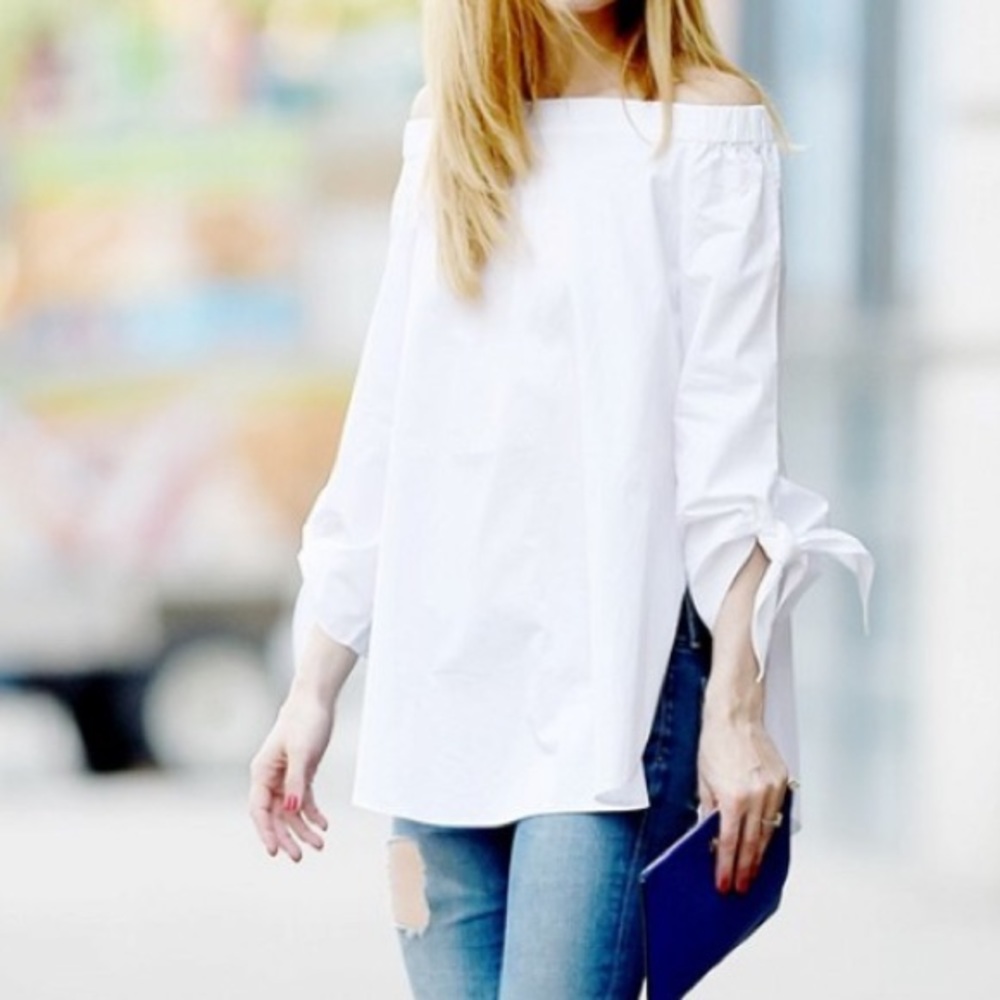 Tibi off the shoulder top.