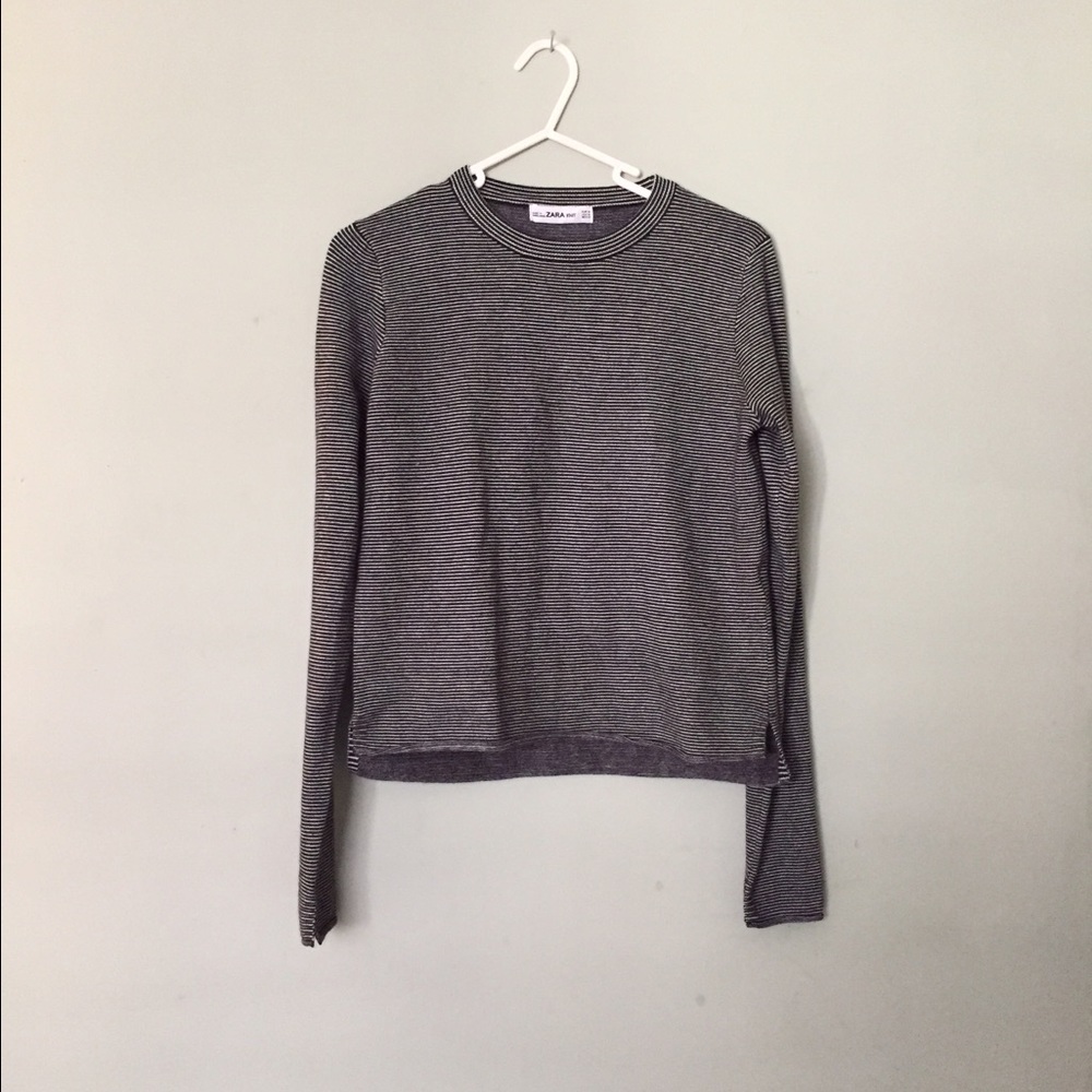 Zara knit striped flounce skirt set with shirt