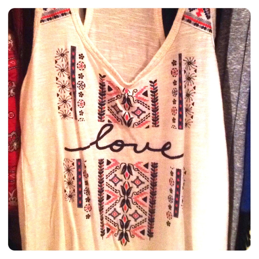 Hippie off white tank top