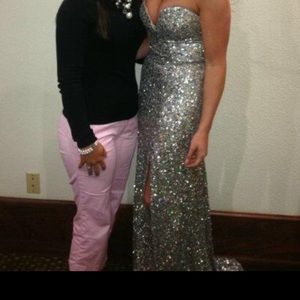 Silver/gold prom/pageant gown