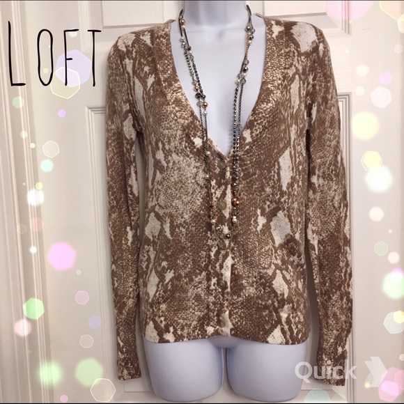 LOFT Sweaters - Loft Print Cardigan