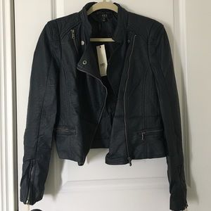A.B.S. Navy Leather Jacket Size S