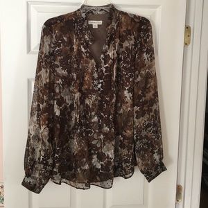Brown-toned blouse by Coldwater Creek