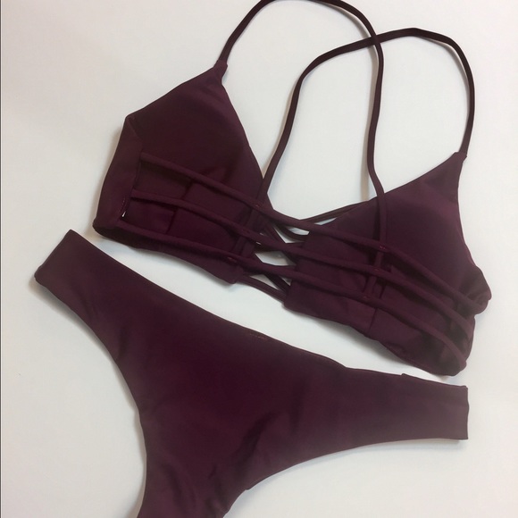 Burgundy bikini set sw199 - Picture 2 of 3