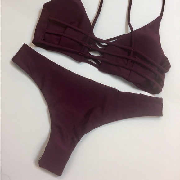 Burgundy bikini set sw199 - Picture 3 of 3