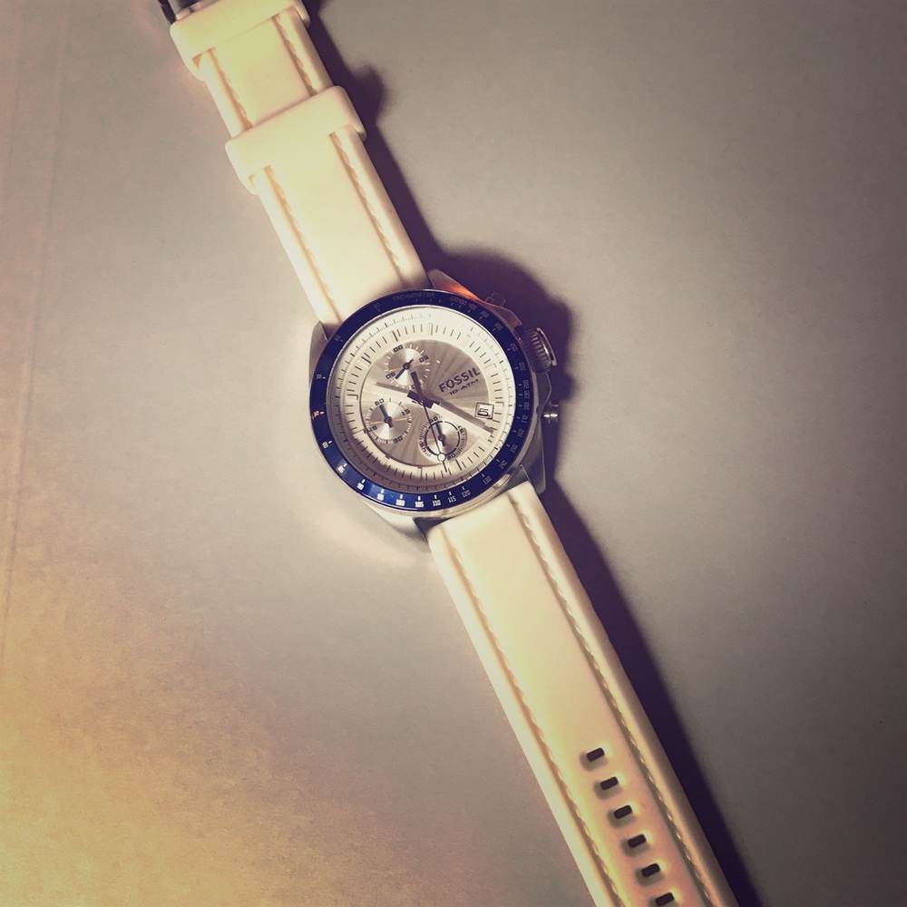 Men's Fossil Watch with Silicone Band