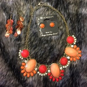 Statement necklace with earrings