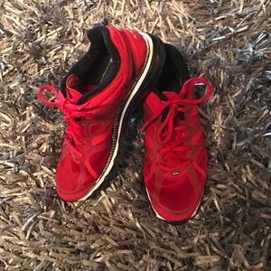 Red Nike air max sneakers