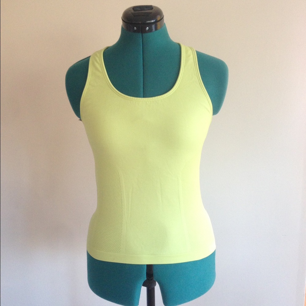Champion lime green racerback tank top.