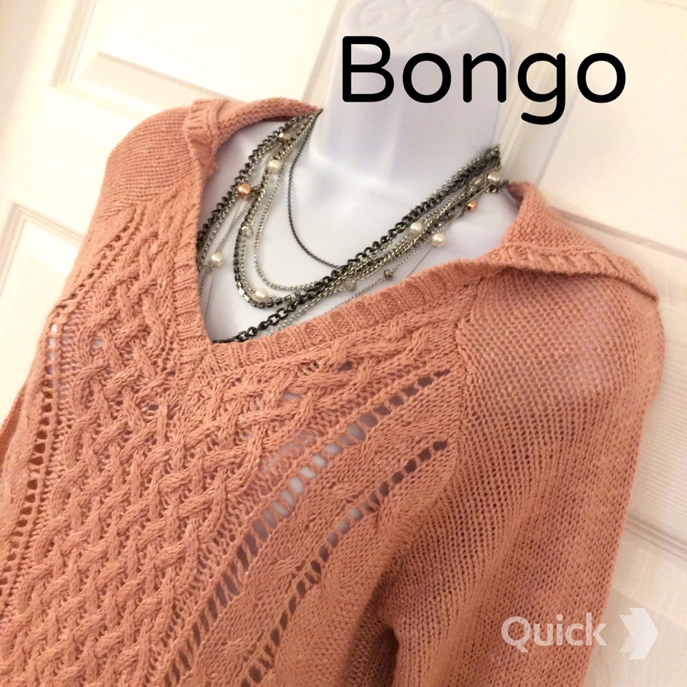 Bongo Light Pink V Neck Hoodie