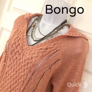 Bongo Light Pink V Neck Hoodie