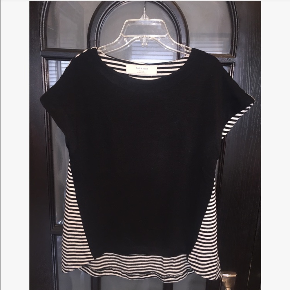 Zara knit short sleeve sweater