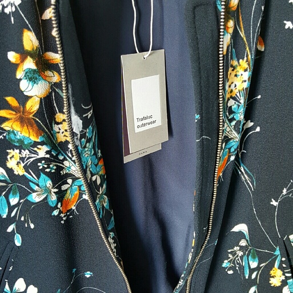 Zara Quilted Floral Bomber Jacket - Picture 3 of 5